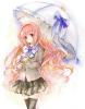 Anime girl in the rain