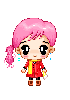 cute kawaii pink haired girl