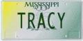 tracy, mississippi, license plate