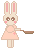 pink rabbit cooking