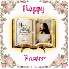 Bible with Jesus Happy Easter 