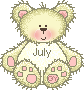 Cute July Teddy Bear