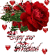 Enjoy your Weekend - Glitter Red Rose with Hearts
