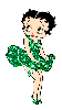 Betty Boop in a sparkeling green dress