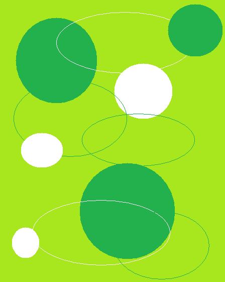 Dark Green & White Circles On Lime Green Base