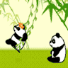 cute kawaii panda couple swing