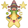 Cute wizard and star