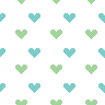 green and blue hearts