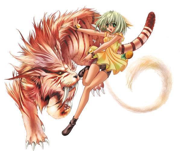 Anime Girl With A Tiger