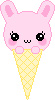 ice cream pink bunny