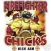 Firefighter chicks kick ash