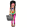 cute dollie with check bag