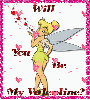 Tinkerbell (with floating hearts)- Will You Be My Valentine?