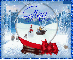 Winter in the Hamptons Snowglobe with Red Bow (with snowfall effect)- Gina
