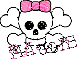 Maggie-skull,swirly pink bow