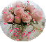 Pink Roses in Teapot in circle (with floating hearts)- Kenia