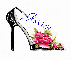 High Heel Shoe with Pink Rose (with sparkles)- Jessica