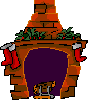 Santa coming down the chimney (animated)