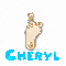 Carolina Tarheels Foot Logo Charm (with sparkles)- Cheryl