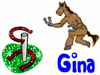Horse Playing Horseshoes (glitter)- Gina
