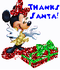 Minnie Mouse with Present (glitter)- Thanks Santa!
