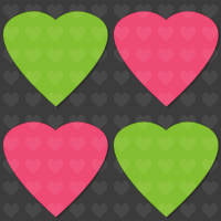 lime and pink heart bg