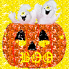 two ghost in a pumpkin