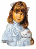 girl with white kitty