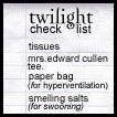 Twilight check list