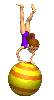 Girl Balancing On Ball