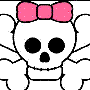 skull with a bow