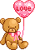 Mini bear with love balloon