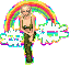 groovy hippie chick with rainbow 