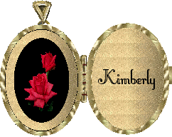 LOCKET WITH A RED ROSE WITH NAME KIMBERLY