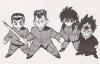 Yusuke, Kuwabara, Kurama, and Hiei from YuYu Hakusho