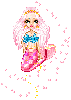 Pretty pink Mermaid surrounded by Bubbles!