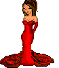 Brunette in Red Dress