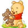 pooh bear kissing his teady