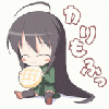 cute anime girl eating