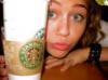 miley with starbucks