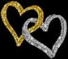 hearts gold and silver
