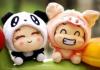 cute panda &pig