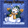 happy holidays snowman