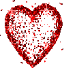 red glitter flecks heart