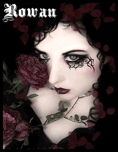 Rowan Goth Girl with Roses Glittered