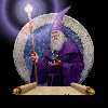 flashing purple wizard