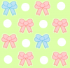 kawaii bow background pink, blue, and green