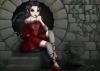Gothic girl sittin
