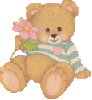 bear with pink flower