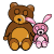 Bear and  Pink Bunny go sleep